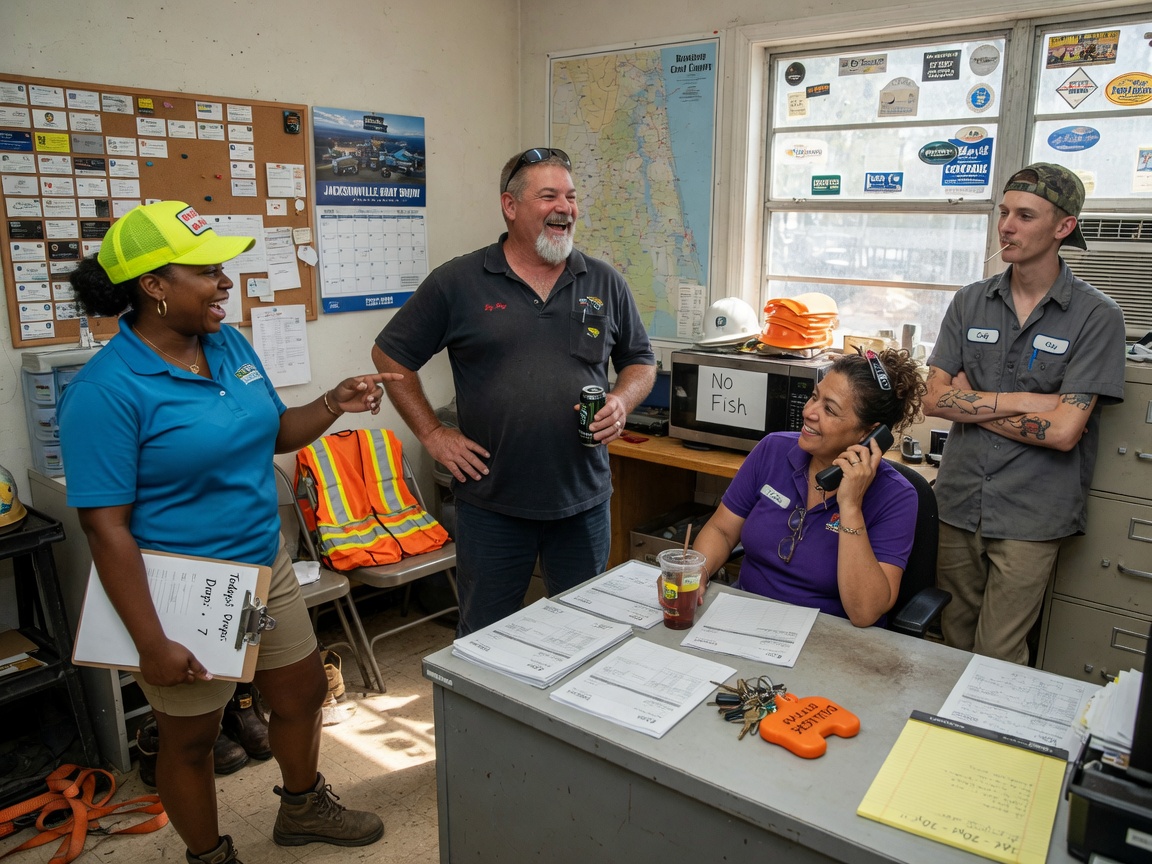 The Jacksonville Dumpster Rental pros team at work in Jacksonville